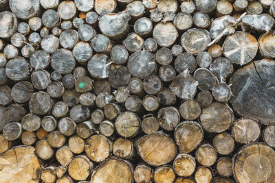 Full frame shot of logs