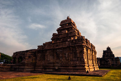 Low angle view of temple against sky