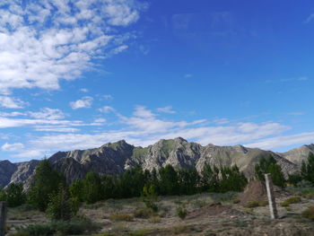 Rocky landscape against blue sky