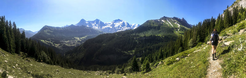 Panoramic view of mountains against sky