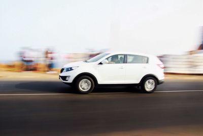 Car moving on road