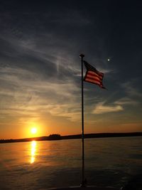 Scenic view of sea at sunset