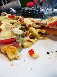 Close-up of breakfast served in plate