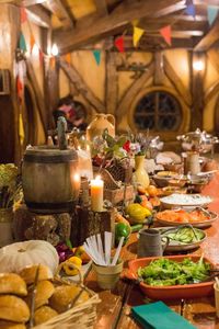 View of candles on table