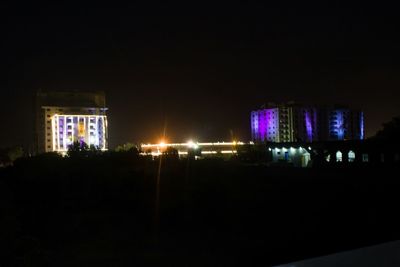Illuminated built structure at night