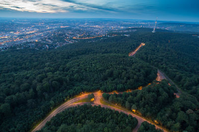 Aerial view of landscape against sky