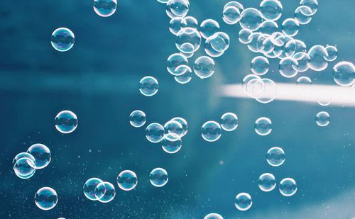 Close-up of bubbles in water