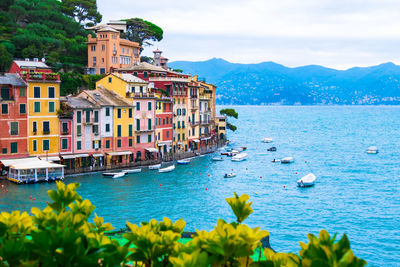 Landscape portofino famous small town at italy.