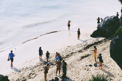 Full length of woman on beach