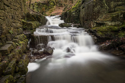 Scenic view of waterfall