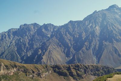 Scenic view of mountains against clear sky