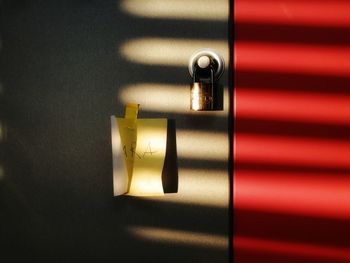 Close-up of open door
