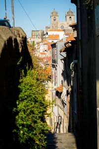 Narrow down alley in old porto, portugal