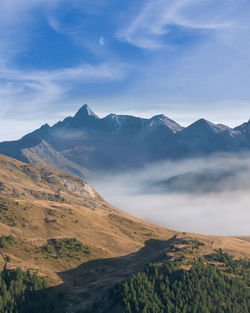 Scenic view of mountains against sky