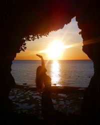 Scenic view of sunset over sea