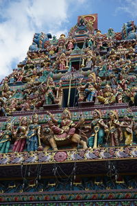 Low angle view of traditional temple against sky