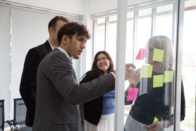 Side view of a young couple
