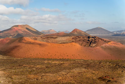 Scenic view of volcano desert against sky