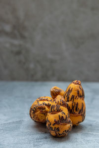 High angle view of orange on table