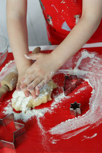 Midsection of woman preparing food