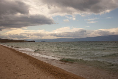 Scenic view of beach against sky