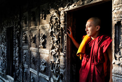 Portrait of a young man in temple