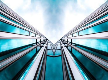 Low angle view of modern building against sky