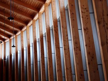 Low angle view of roof ceiling