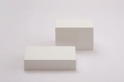 High angle view of white box