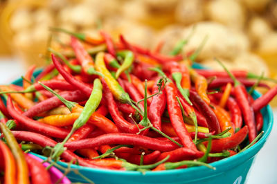 Close-up of red chili peppers