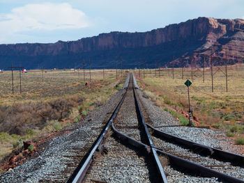 Railroad track passing through landscape