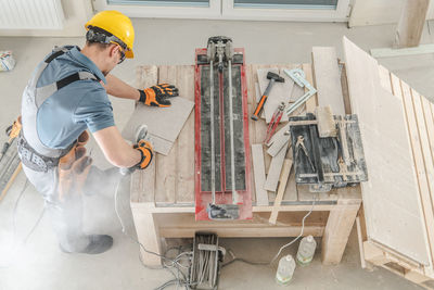 Man working at construction site