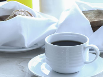 Close-up of coffee on table