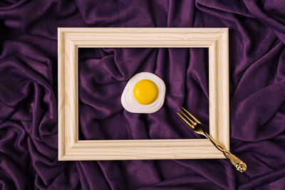 High angle view of breakfast on table