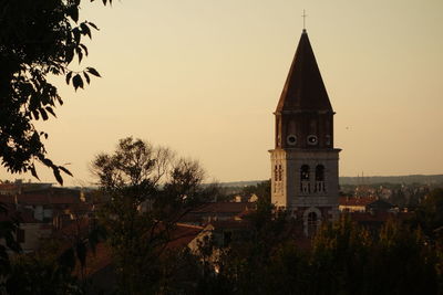 Tower of an old church in croatia