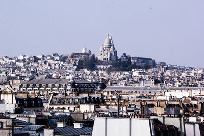 High angle view of buildings in city