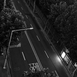 High angle view of road in city