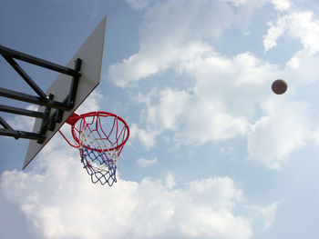 Playing outddoor basketball