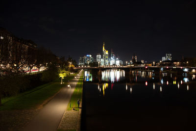 Illuminated city at night