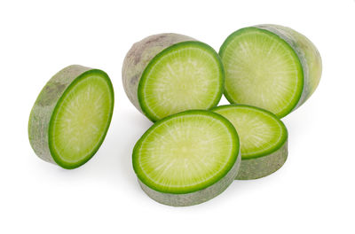 Close-up of fruits against white background