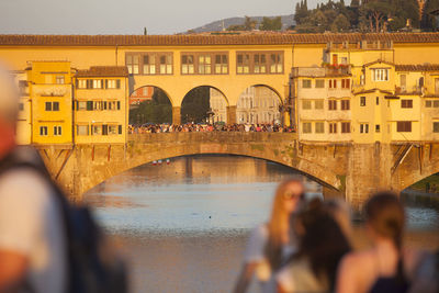 Bridge over river in city