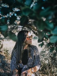 Woman wearing sunglasses outdoors