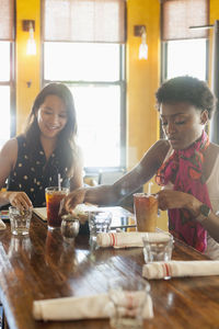 Friends having lunch together