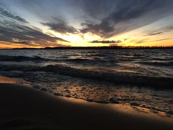 Scenic view of beach during sunset