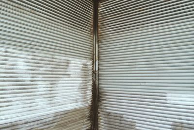 Full frame shot of metallic garage shutters