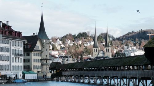 View of river with buildings in background