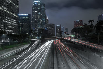 City lit up at night