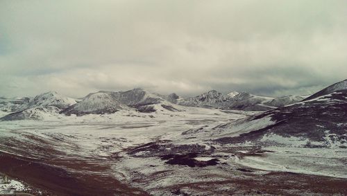 Scenic view of snow-covered mountains from tibet