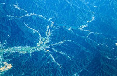 Close-up of water against blue sky