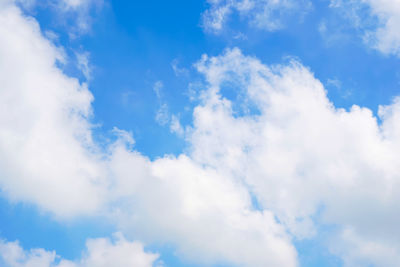 Low angle view of clouds in blue sky